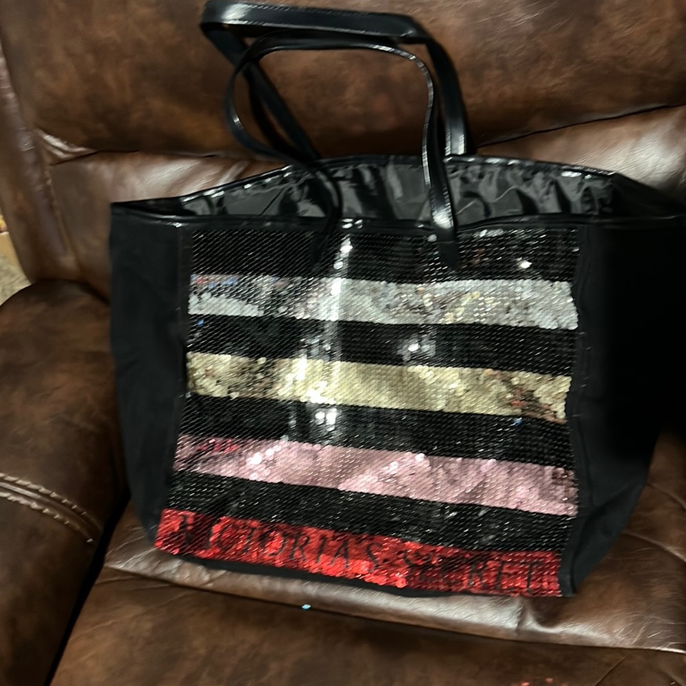 Victoria’s Secret Black Sequined Large Tote